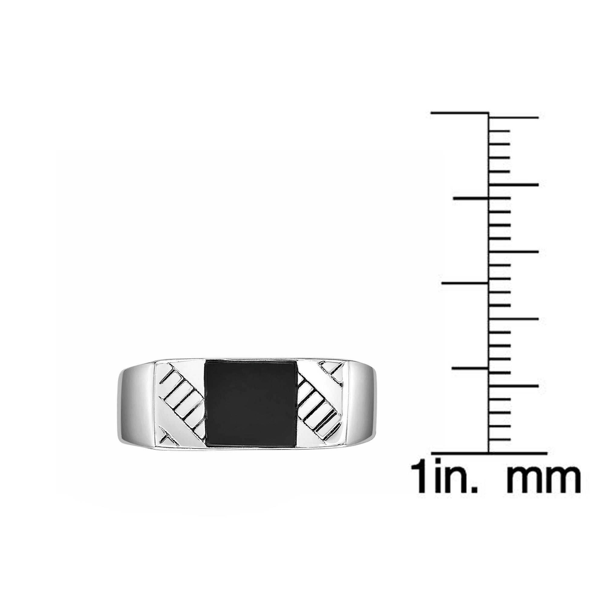 Men's Black Onyx Ring in Sterling Silver