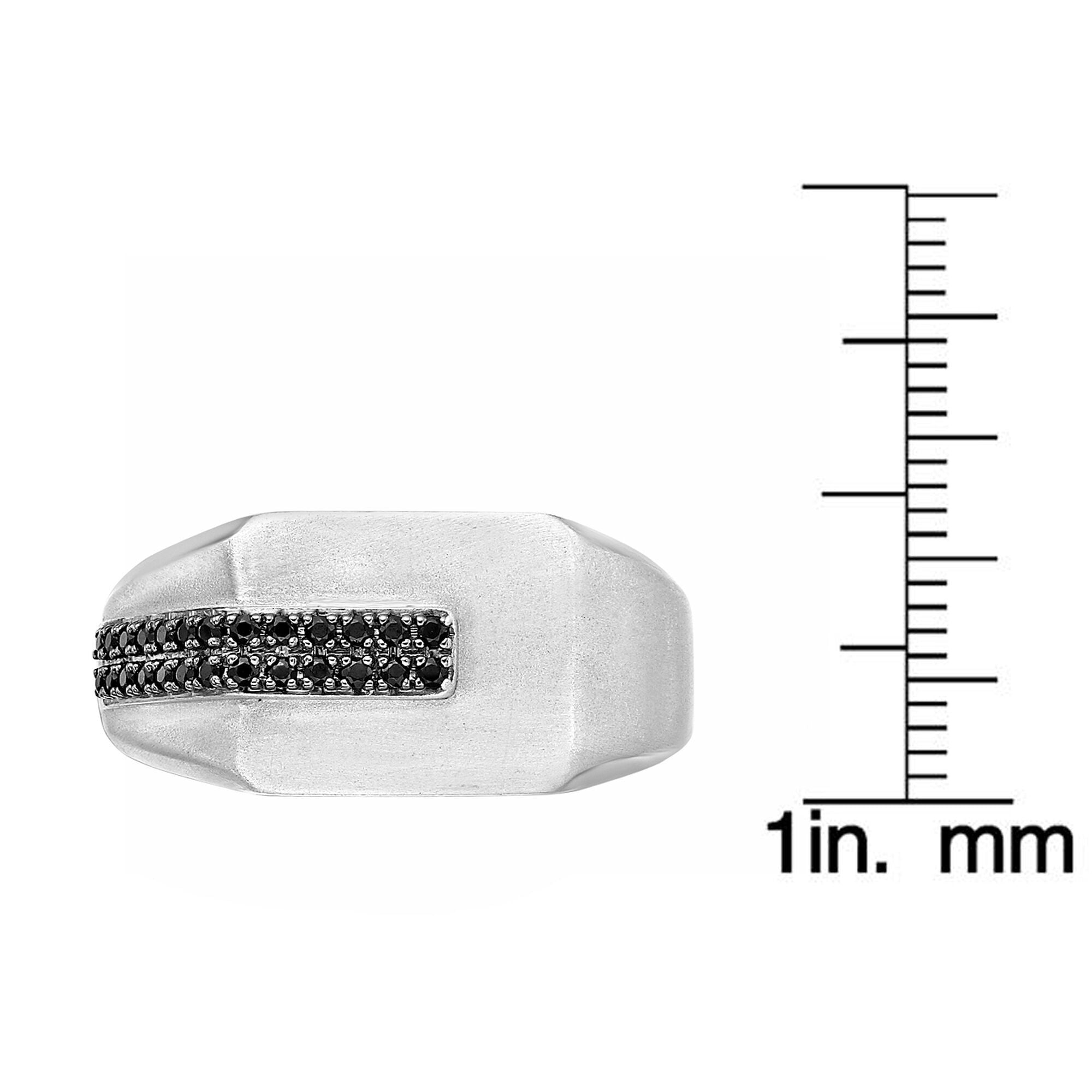 Men's Black Diamond Ring in Sterling Silver (1/4 ct. tw.)