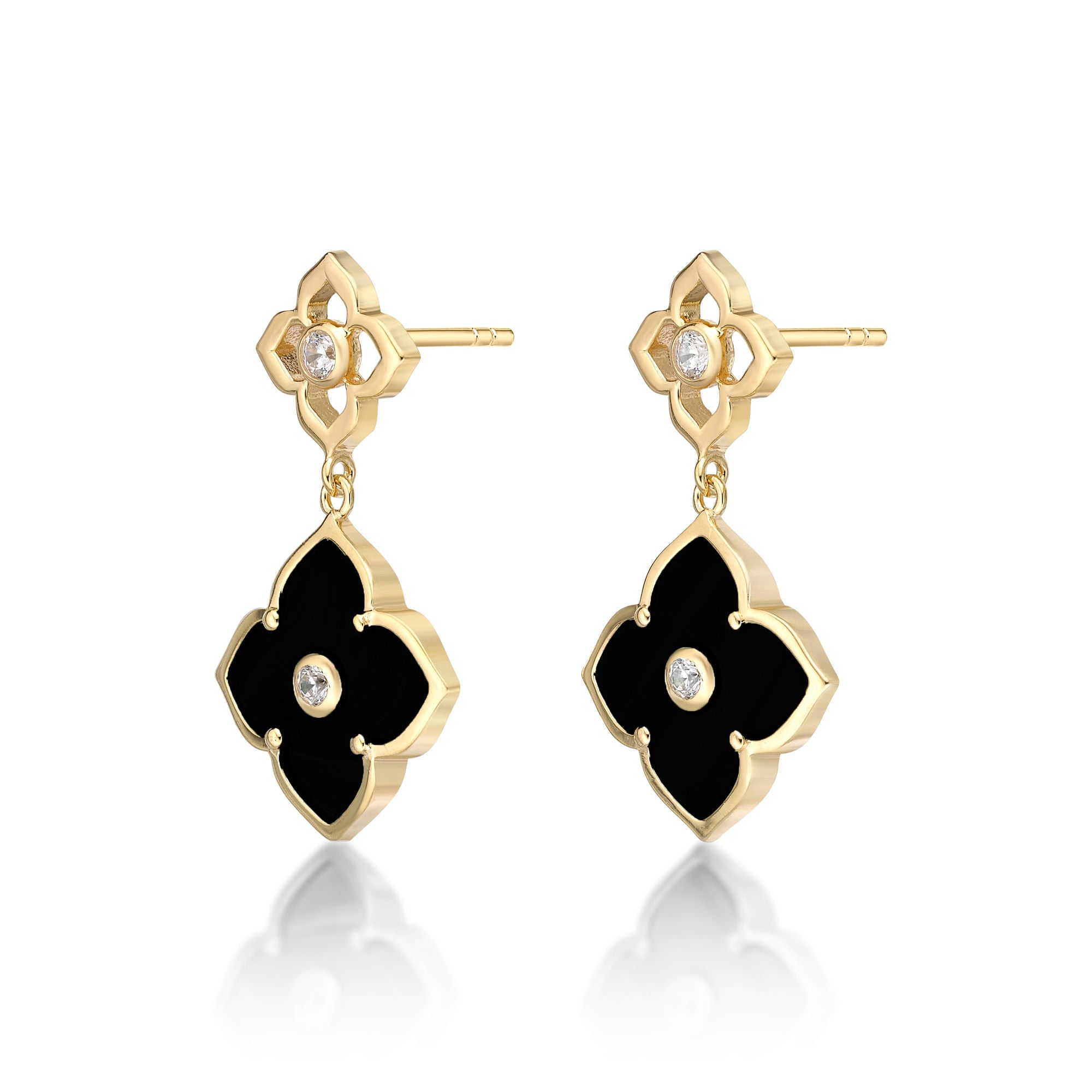 Flora Classic Double Flower Drop Earrings