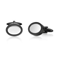 Oval Cufflinks in Stainless Steel