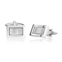 Rectangle Satin Finish Cufflinks in Stainless Steel