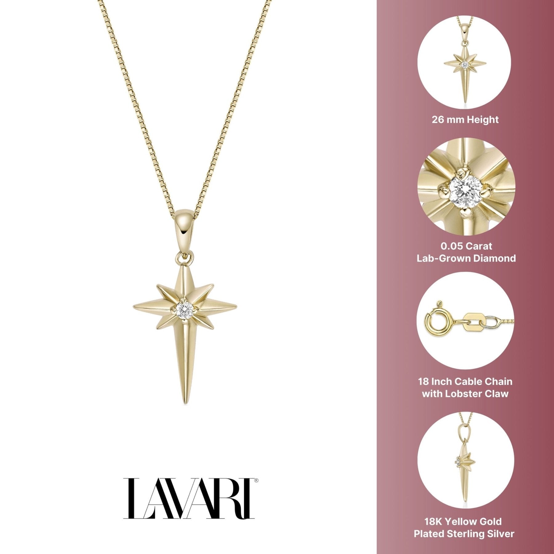 Lab Grown Diamond Star Pendant Necklace