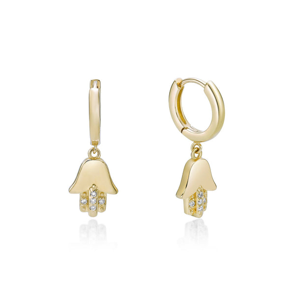 Hamsa Huggie Hoop Earrings