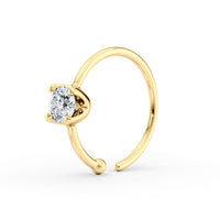 14K Gold Lab Grown Diamond Nose Hoop - 20G