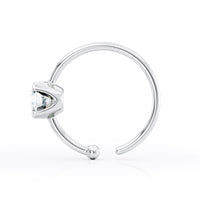 14K Gold Lab Grown Diamond Nose Hoop - 20G