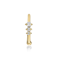 14K Gold Three-Stone 0.025 Carat Lab Grown Diamond Nose Hoop - 20G