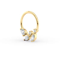 10K Yellow Gold Cubic Zirconia Nose Hoop - 20G
