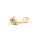 14K Lotus Curved Nose Ring - 20G