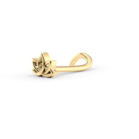 14K Lotus Curved Nose Ring - 20G