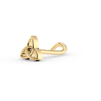 14K Celtic Knot Curved Nose Ring - 20G