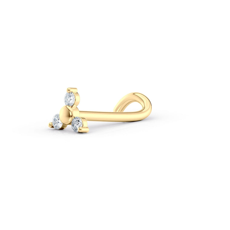 14K Cubic Zirconia Curved Nose Ring - 20G