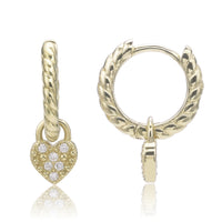 Dangle Heart Hoop Earrings