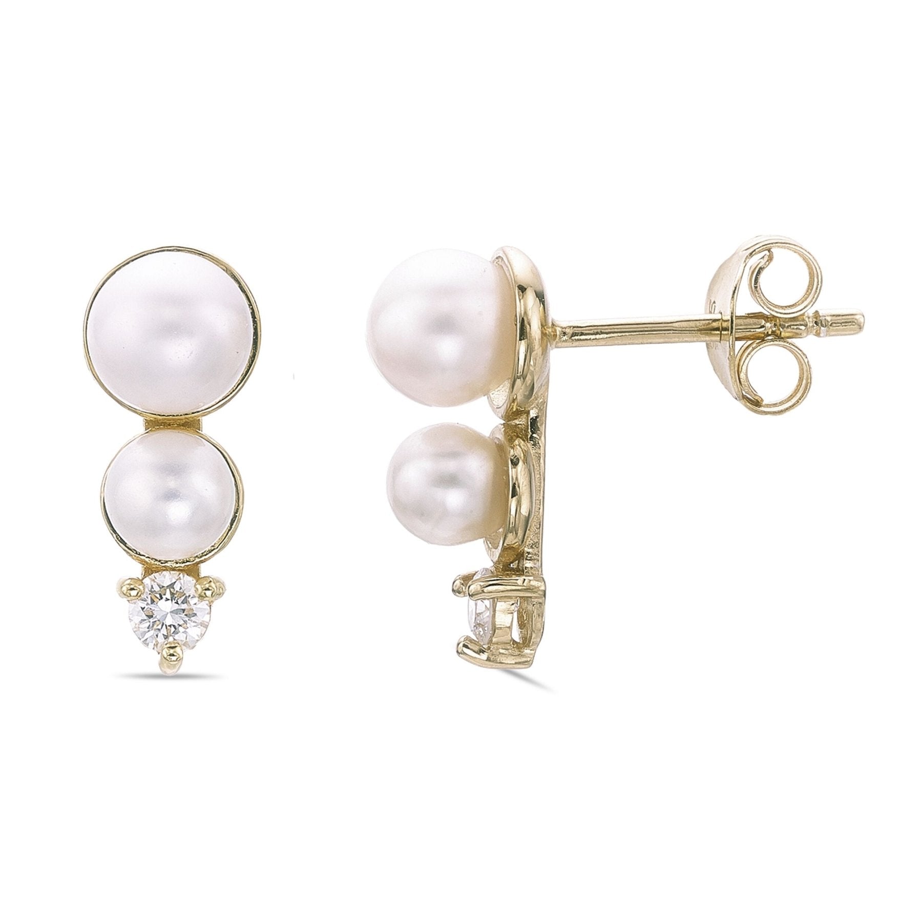 Pearl Drop Down Earrings
