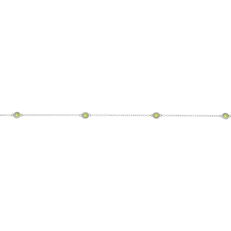 Birthstone Station Necklace in Sterling Silver