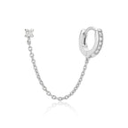 Lab Grown Diamond Chain Stud and Huggie Earring