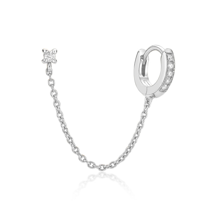 Chain Stud and Huggie Earring
