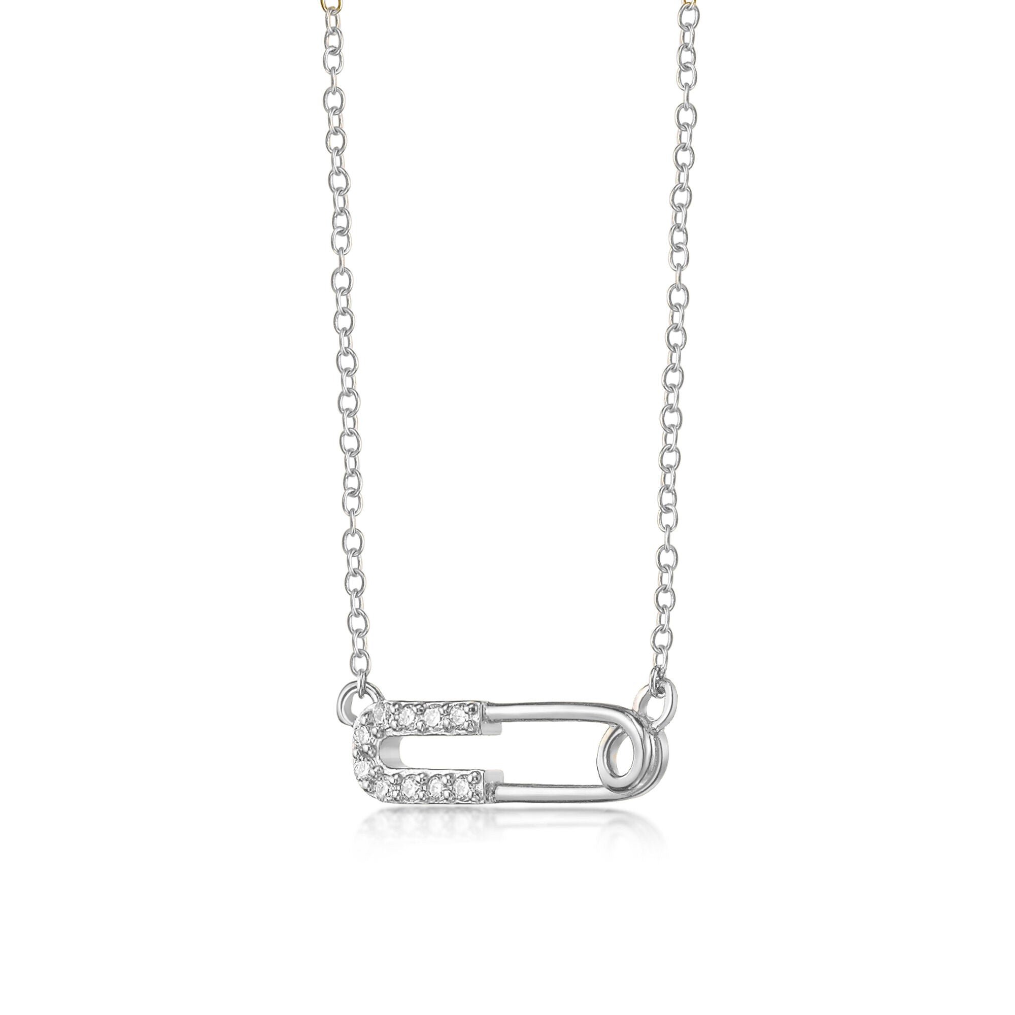 Lab Grown Diamond Paperclip Necklace