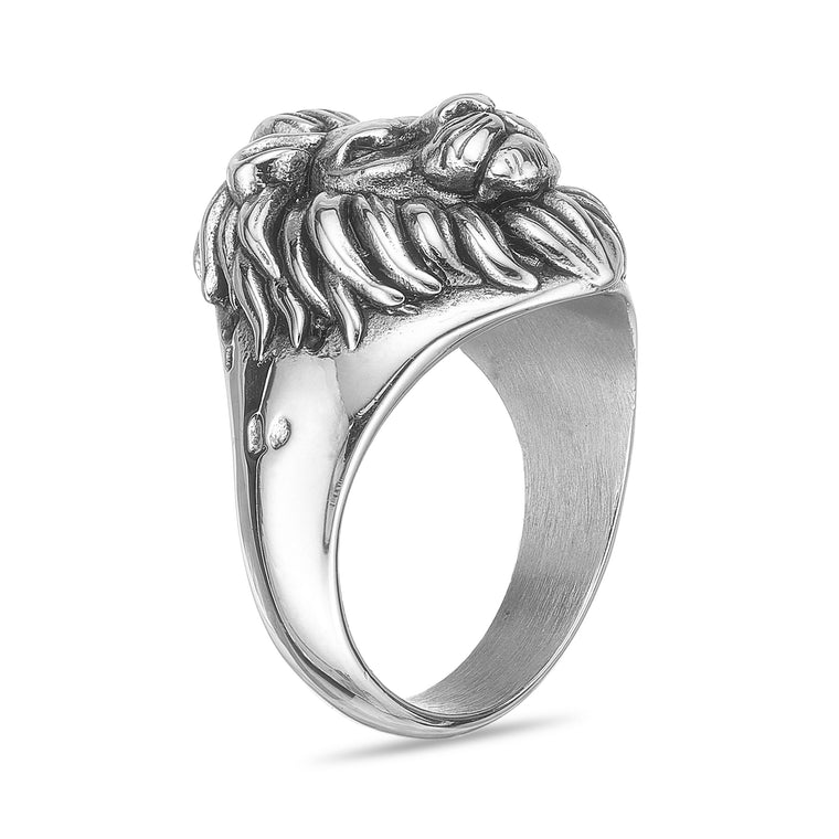 Lion Head Ring in Stainless Steel