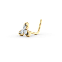 20 G (0.8 mm) L-Shape Nose Ring in 14K Yellow Gold