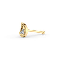 18 G (1.0 mm) Straight-Stud Nose Ring in 14K Yellow Gold