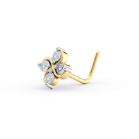 20 G (0.8 mm) L-Shape Nose Ring in 14K Yellow Gold
