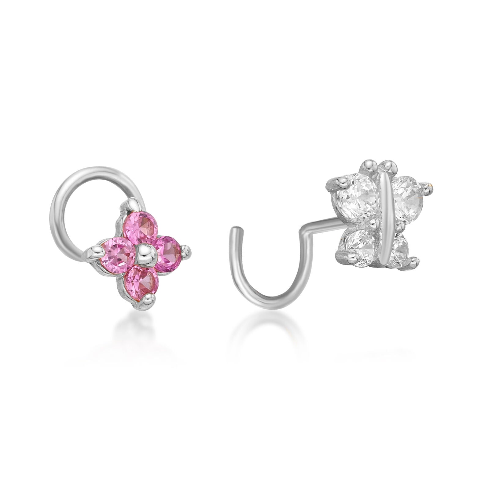 22 G (0.6 mm) Curve Nose Ring in 14K White Gold