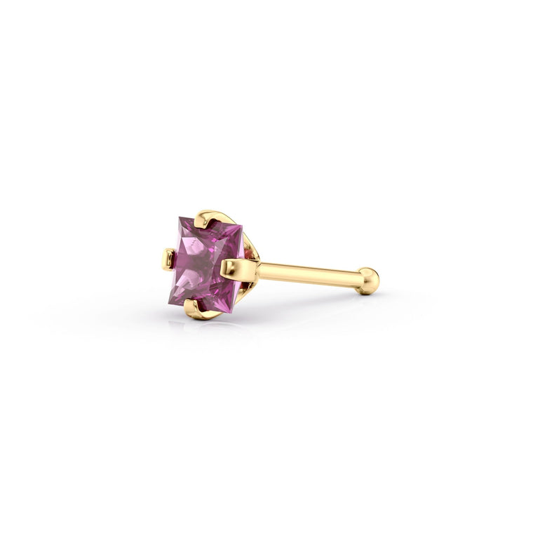 14K Cubic Zirconia Nose Stud - 20G