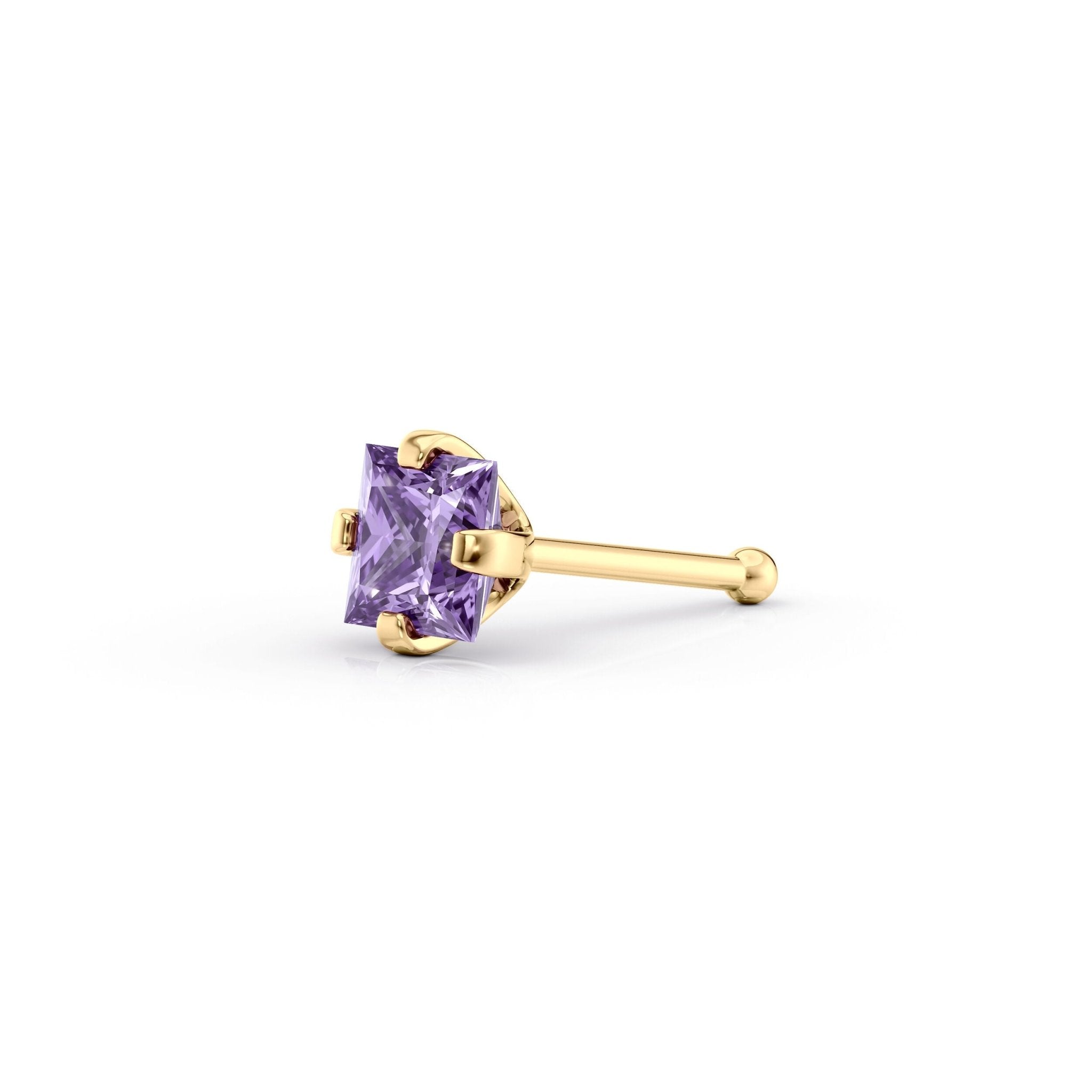 14K Cubic Zirconia Nose Stud - 20G