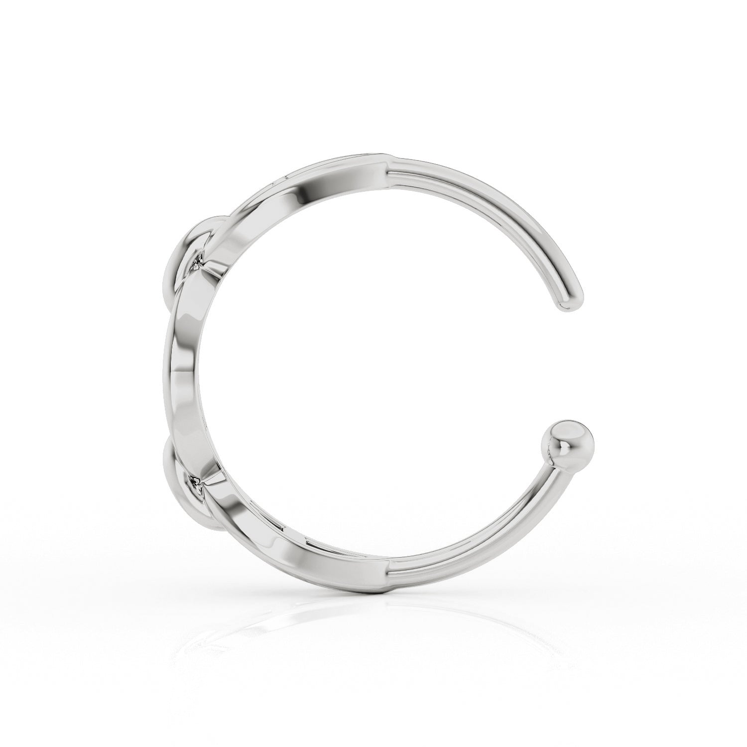 10K Link Open Hoop Nose Ring - 20G