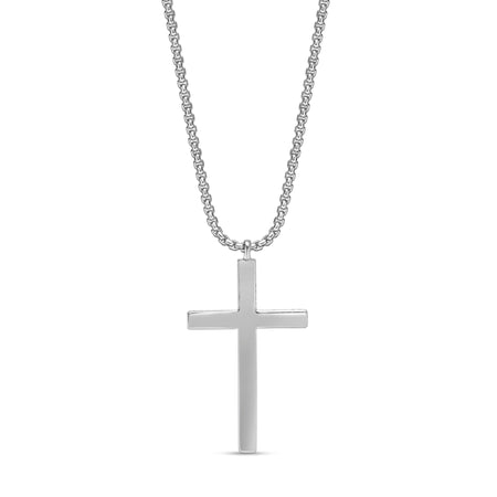 Diamond Simple Cross Pendant in 925 Sterling Silver