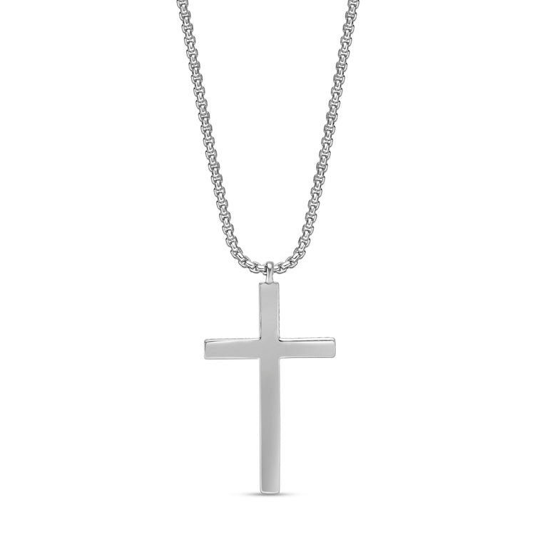 Diamond Simple Cross Pendant in 925 Sterling Silver