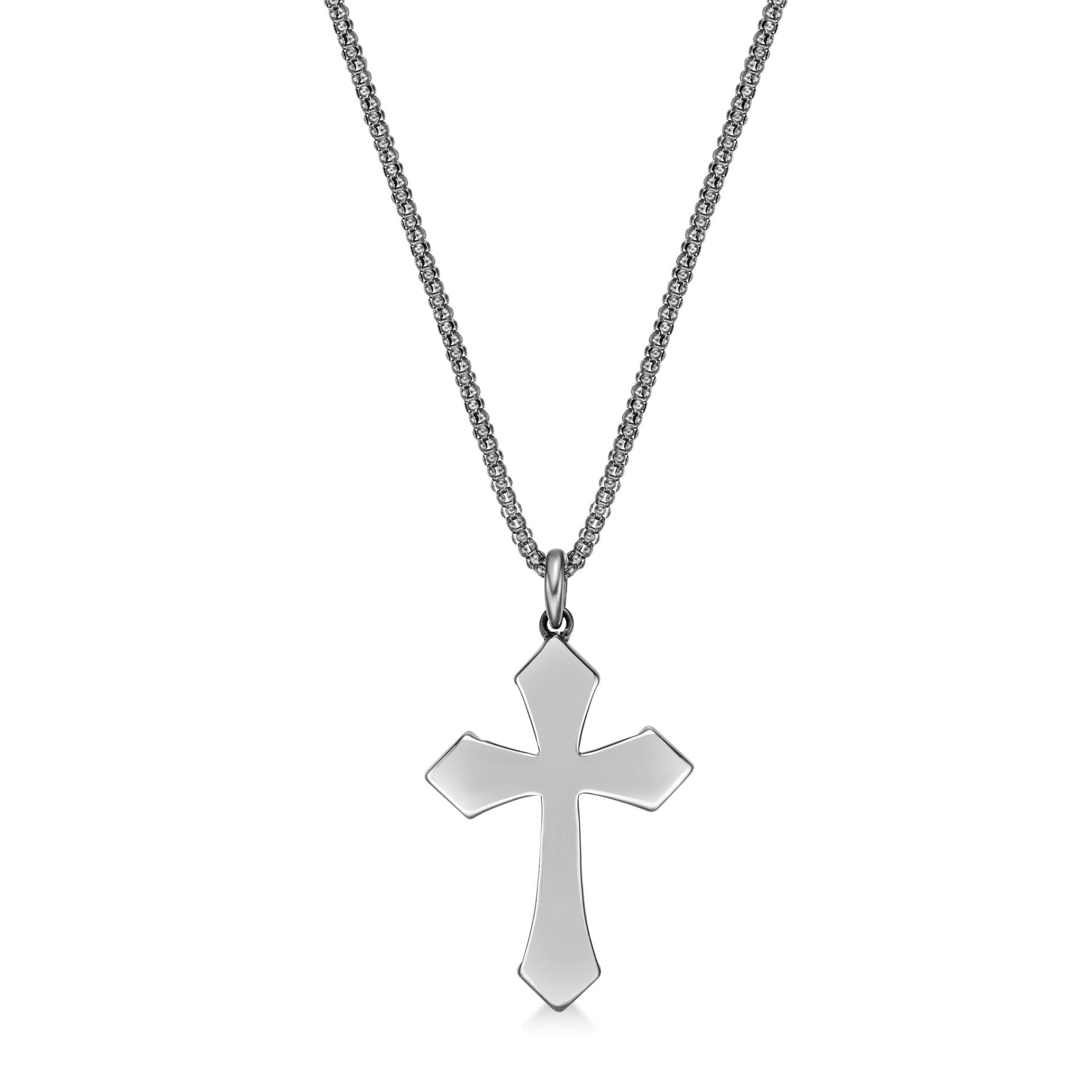 Men's Black Onyx Cross Pendant in Sterling Silver