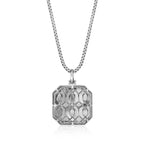 Skull Medallion Pendant with Black Diamond Accents in Sterling Silver