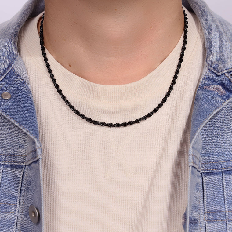 Thin Chain in Black Ion Plated Stainless Steel