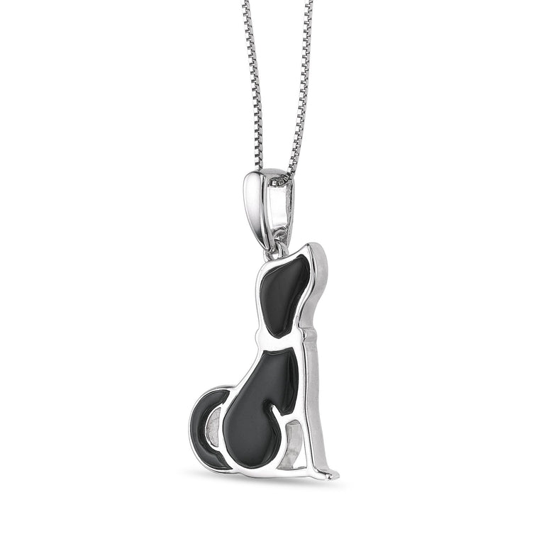 Black Onyx Dog Pendant