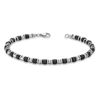 Beaded Bracelet in Black Ion Plated Stainless Steel