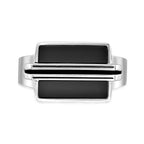 Men's Black Onyx & Resin Ring in Sterling Silver