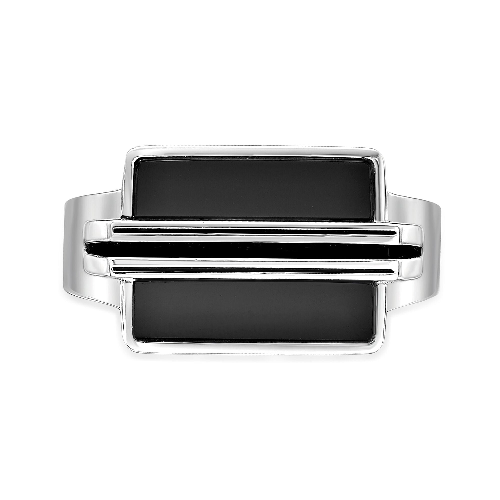 Men's Black Onyx & Resin Ring in Sterling Silver