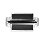 Men's Black Onyx & Resin Ring in Sterling Silver