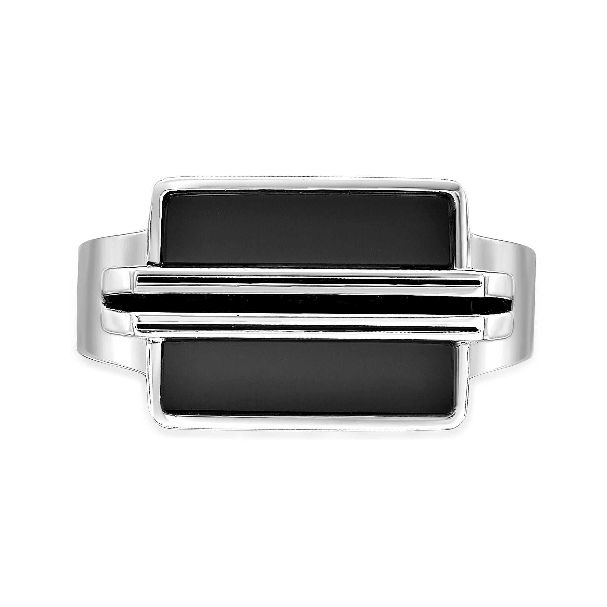 Men's Black Onyx & Resin Ring in Sterling Silver