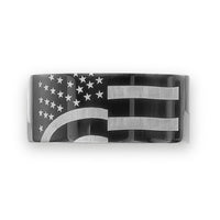 American Flag Band in Black Ion-Plated Stainless Steel
