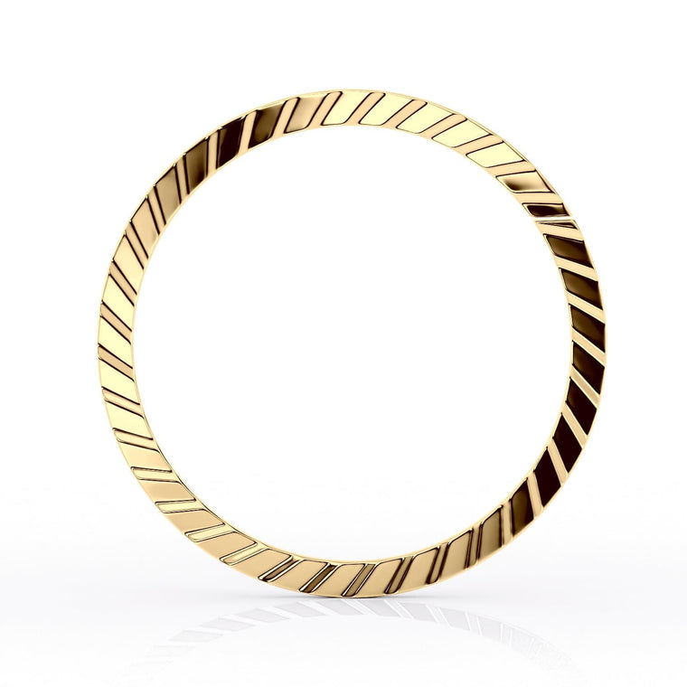14K Ribbed Nose Hoop - 20G