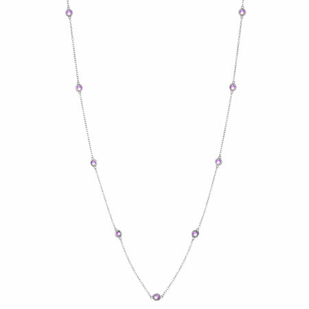 Birthstone Station Necklace in Sterling Silver