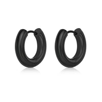 Plain Hoop Earring in Black Ion Plated Stainless Steel