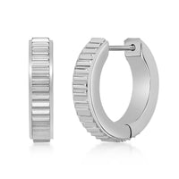 Ridged Hoop Earring in Stainless Steel