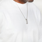Men's Skull Pendant with Howlite Accent in Sterling Silver