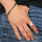 Men's Black Diamond Ring in Sterling Silver (1/4 ct. tw.)