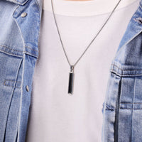 Men's Black Onyx  Pendant in Sterling Silver