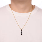 Men's Black Onyx Pendant in Yellow Gold Plated Sterling Silver