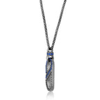 Men's Lab-Created Blue Sapphire Pendant inn Sterling Silver